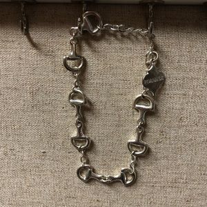 Silver horse bit bracelet